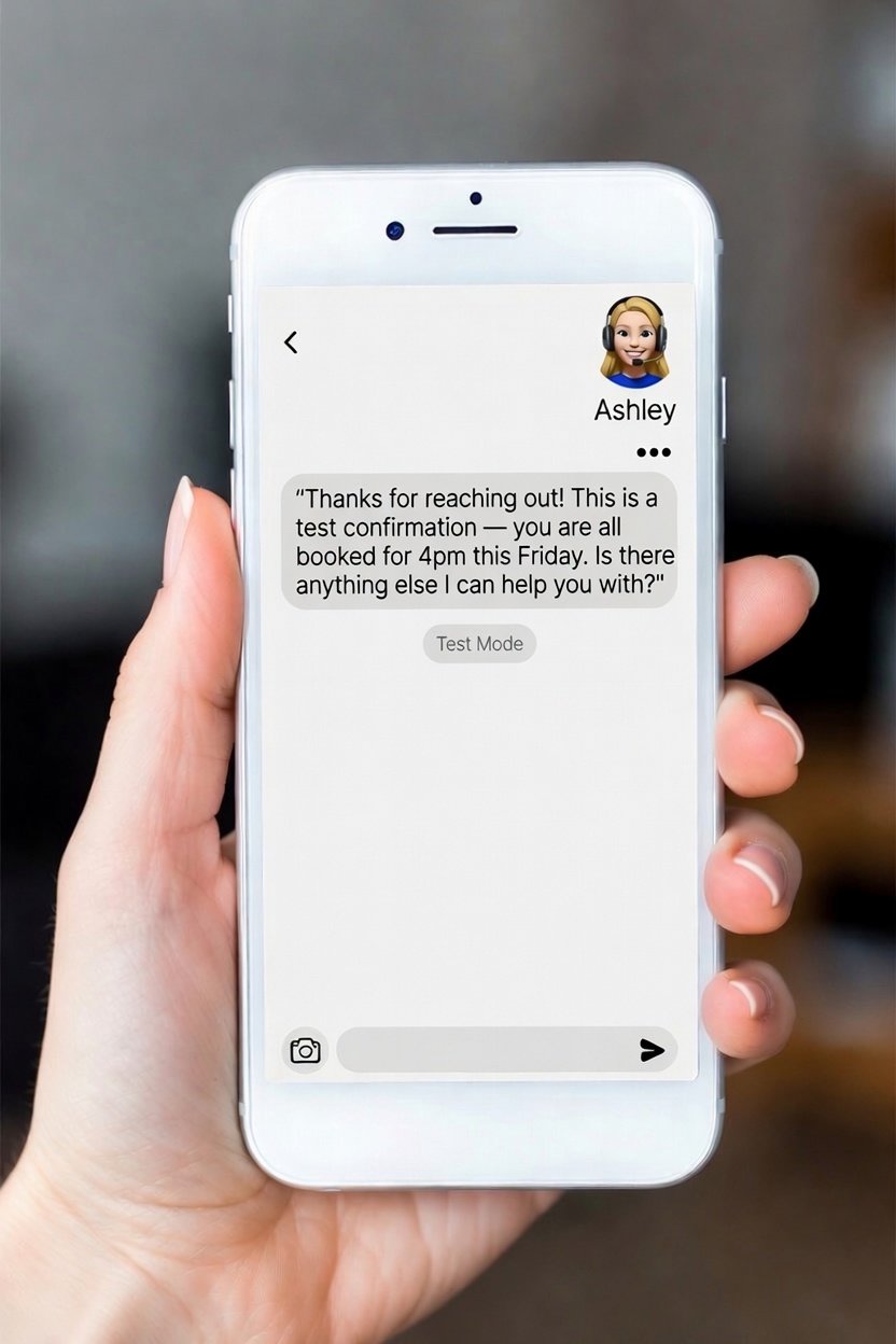 AI Website Chat — Ashley on your phone